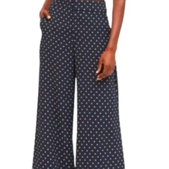 Navy-blue polka dot Banana Republic pants - Picture 1 of 5